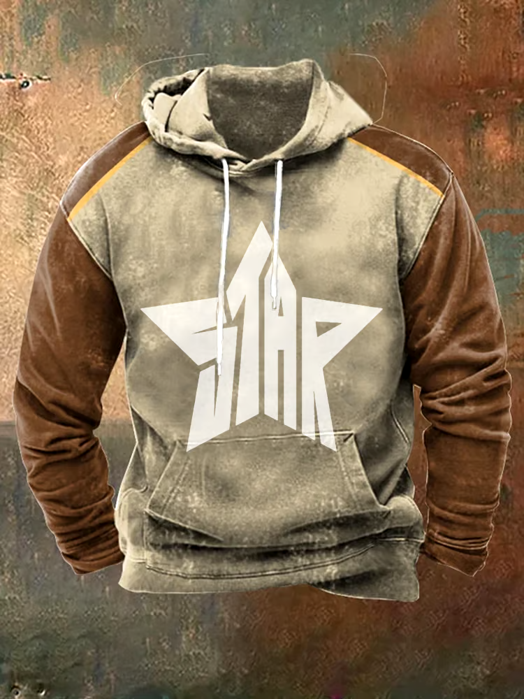 Men's Vintage Fashion Print Hoodie