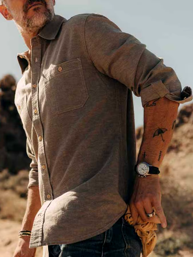 Men's Casual American Retro Work Shirt