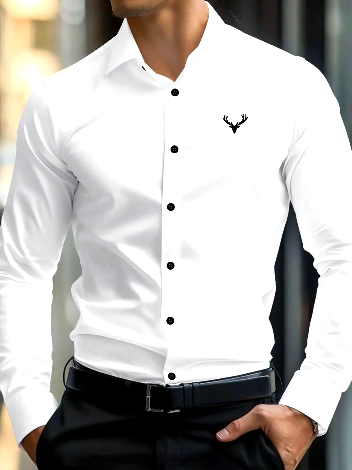 Men's Business Casual Long Sleeve Shirt