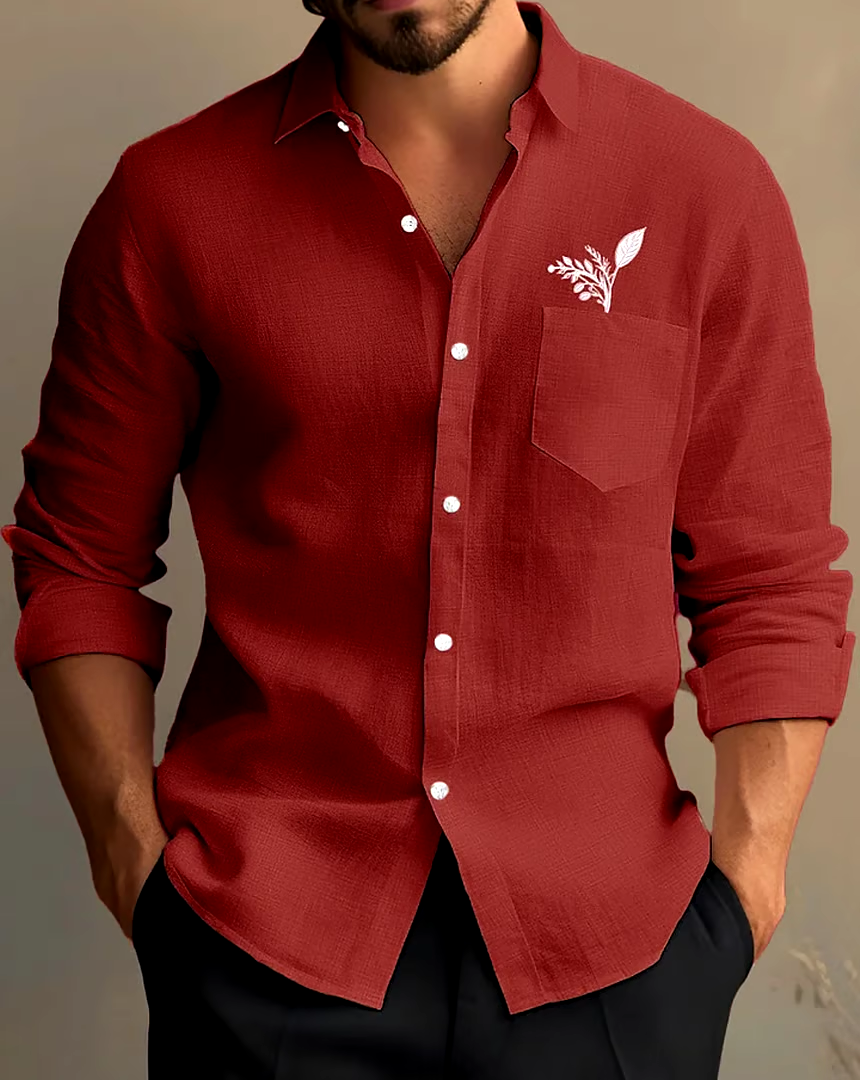 Men's Business Casual Long Sleeve Shirt
