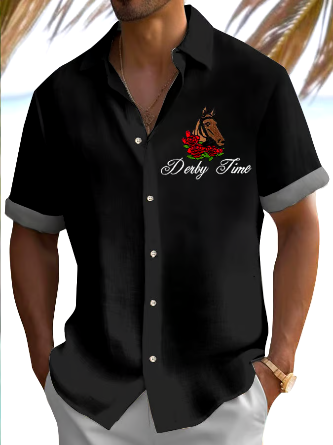 Men's Derby Time Print Shirt (No Pockets)