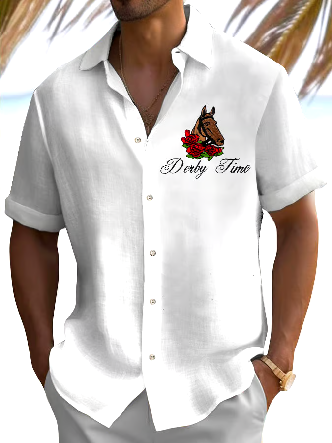 Men's Derby Time Print Shirt (No Pockets)
