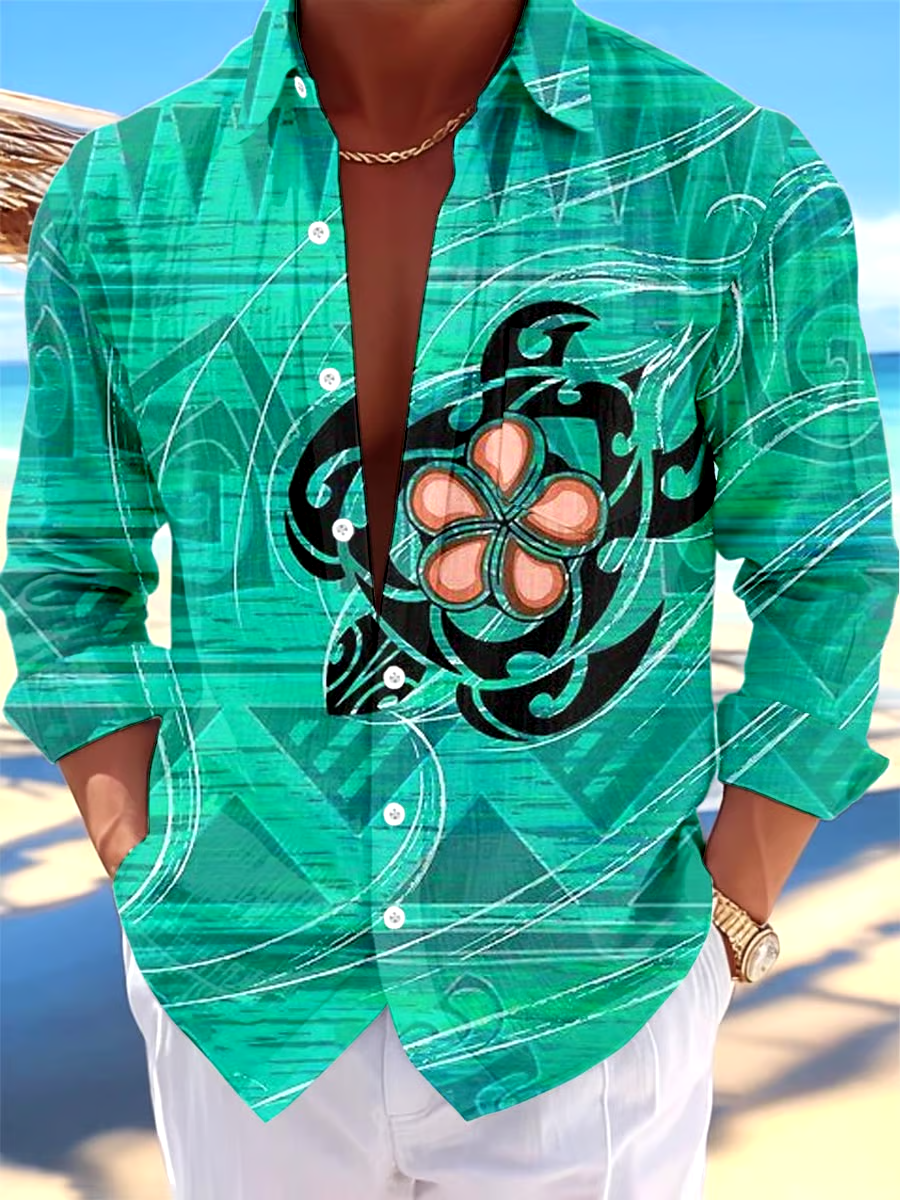 Men's Hawaiian Long Sleeve Shirt