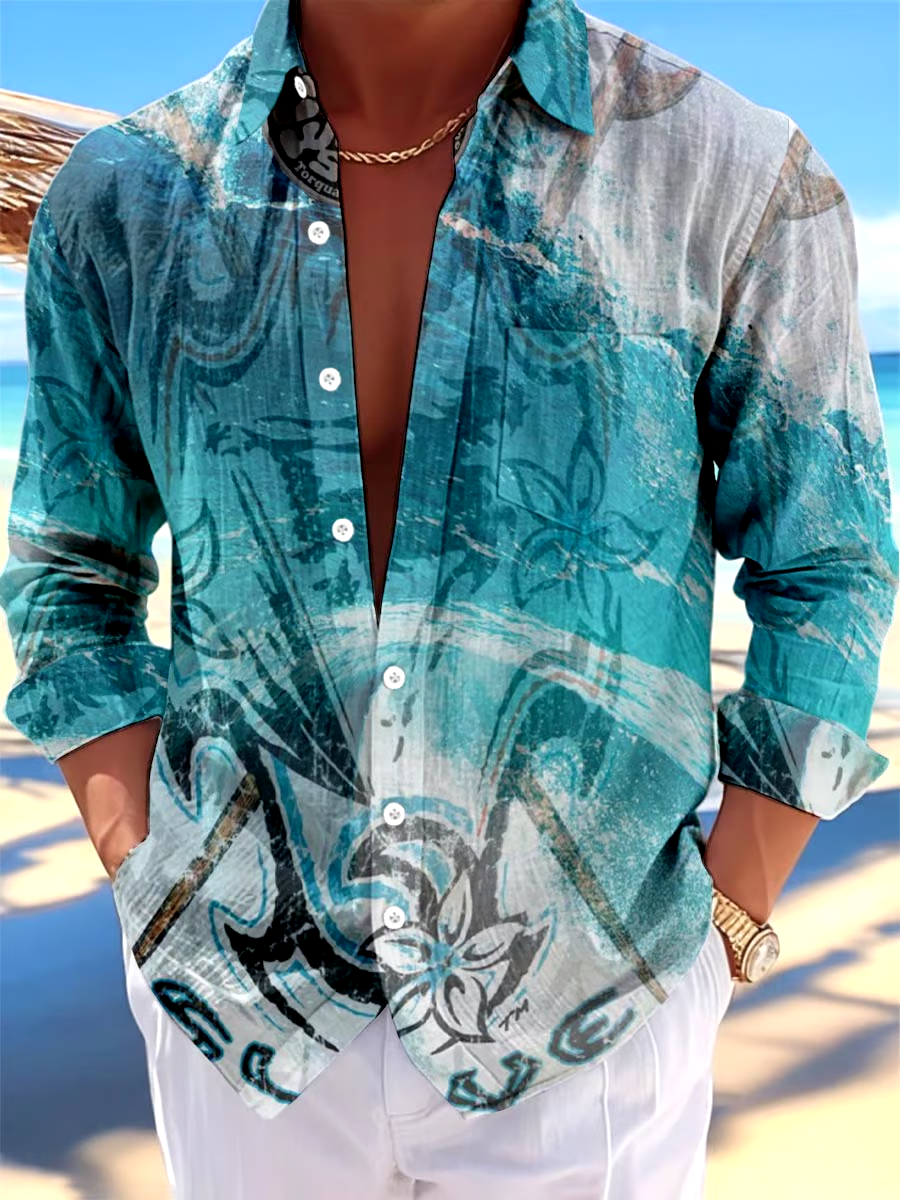 Men's Hawaiian Long Sleeve Shirt