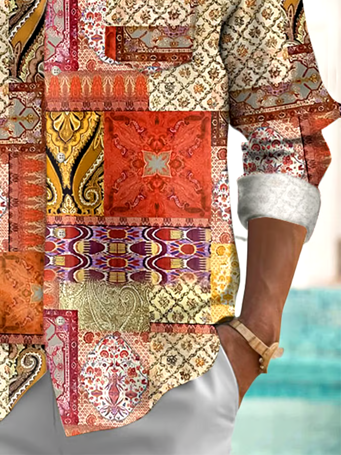 Men's Vintage Floral Print Shirt