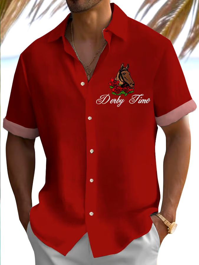 Men's Derby Time Print Shirt (No Pockets)