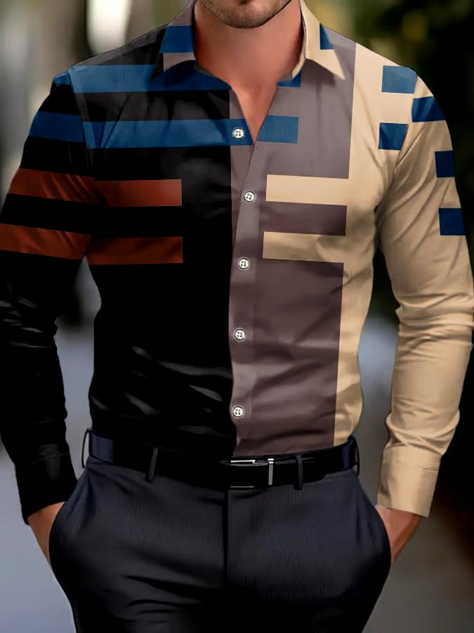 Men'S Casual Business Long Sleeve Shirt