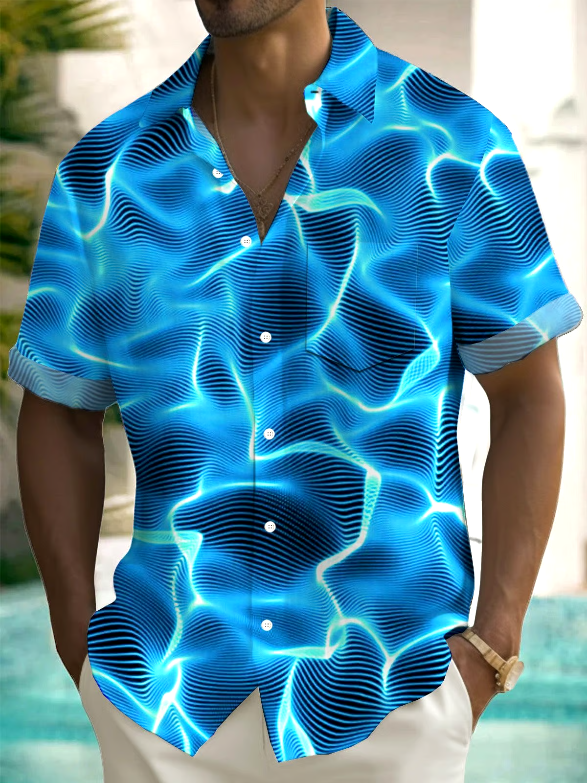 Men's Casual Vacation Hawaiian Print Shirt