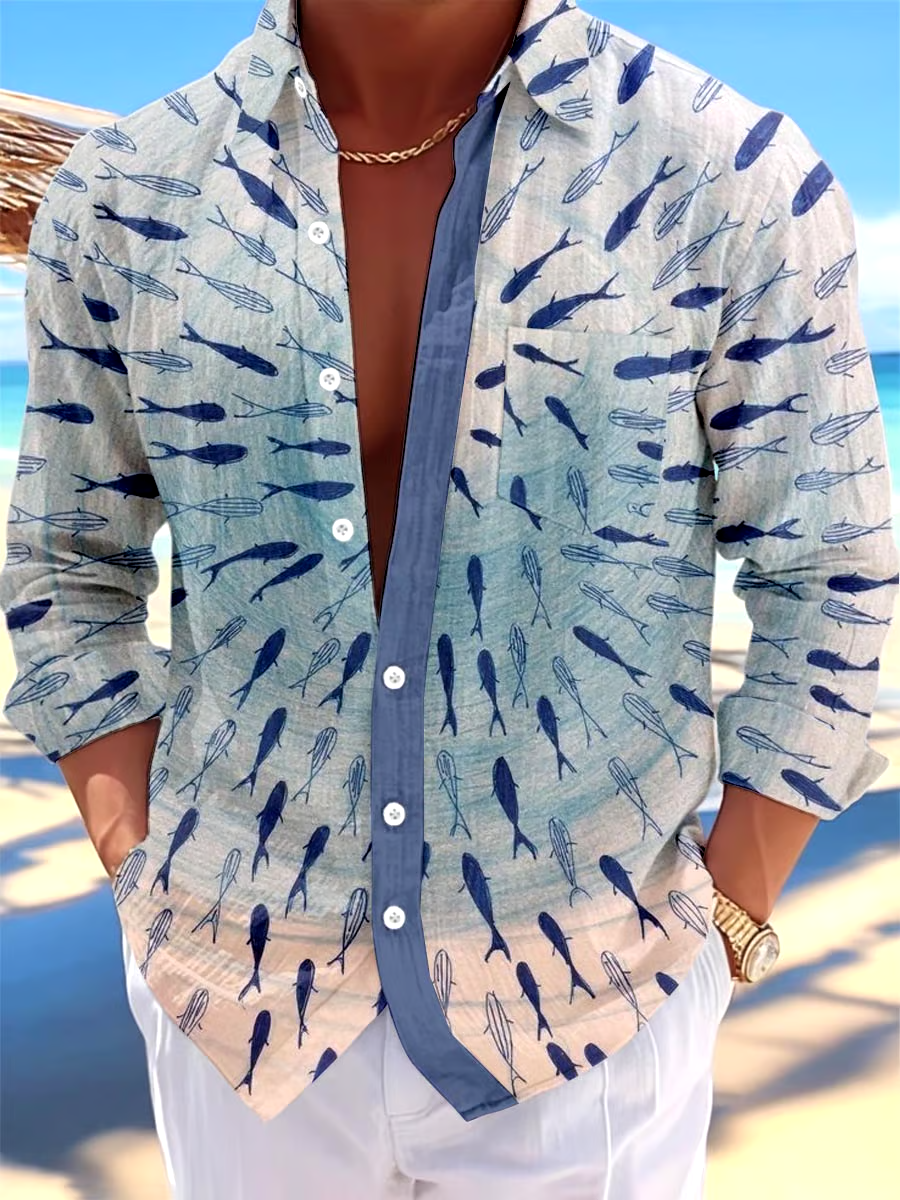 Men's Hawaiian Long Sleeve Shirt