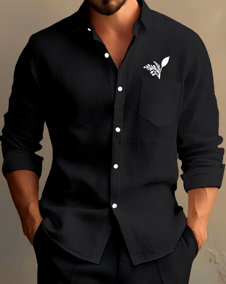 Men's Business Casual Long Sleeve Shirt