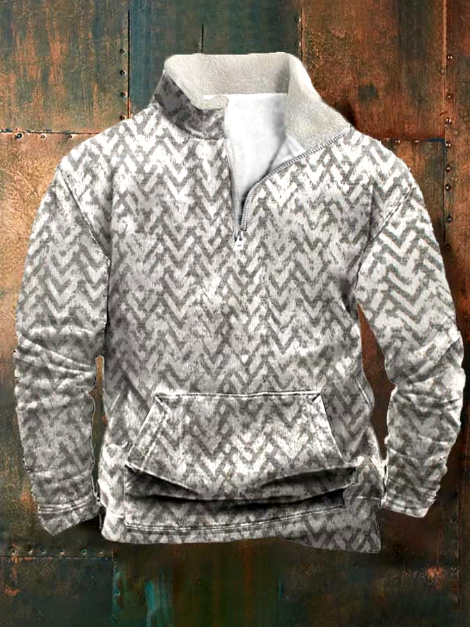 Men's Vintage Print Casual Long Sleeve Sweatshirt