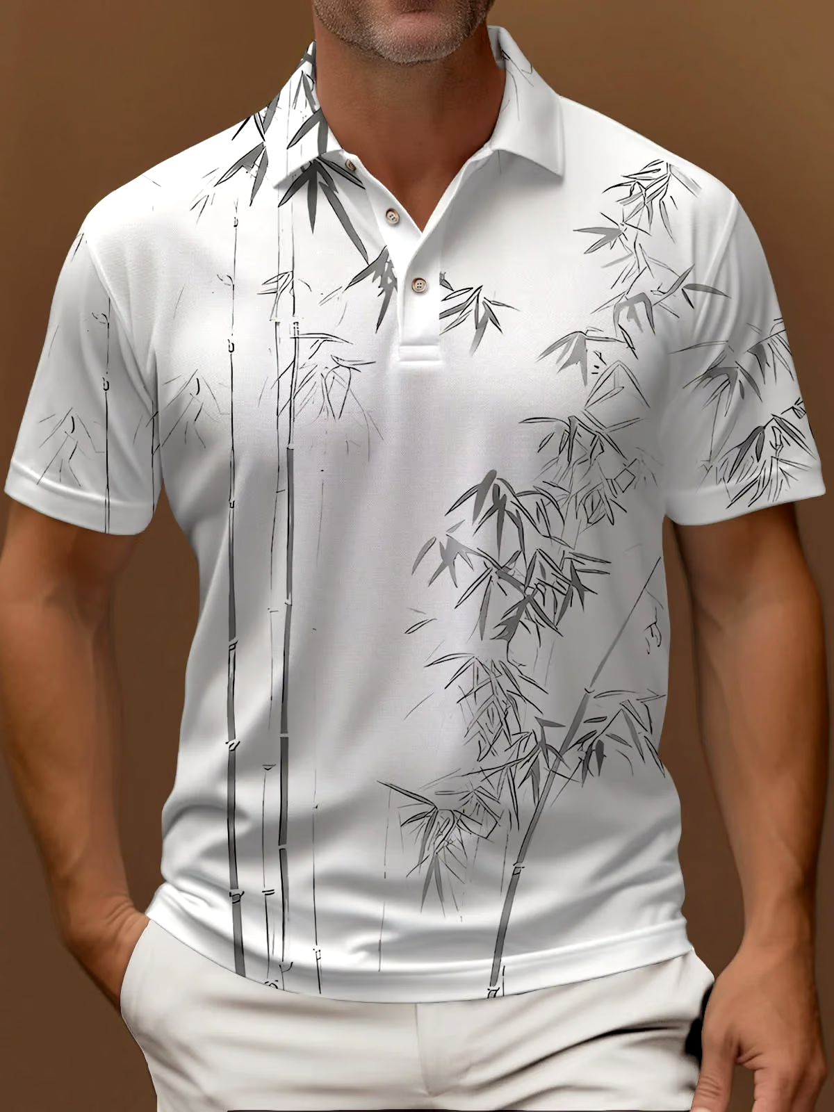 Men's Casual Stylish Hawaiian Print Polo Shirt