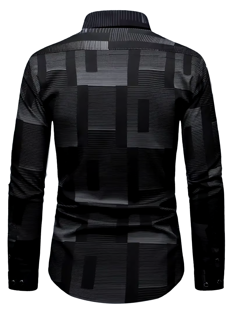 Men's Business Casual Striped Long Sleeve Shirt