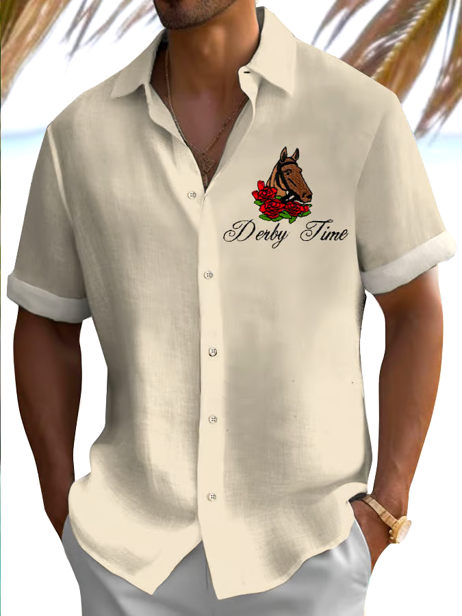 Men's Derby Time Print Shirt (No Pockets)