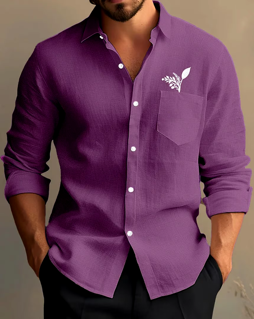 Men's Business Casual Long Sleeve Shirt