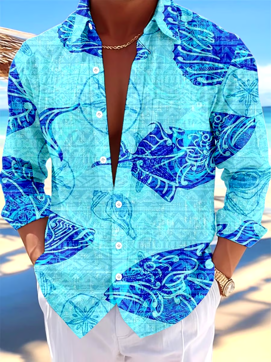 Men's Hawaiian Long Sleeve Shirt