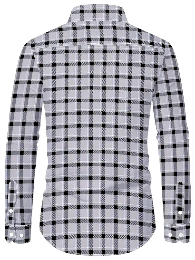 Men's Business Casual Striped Long Sleeve Shirt