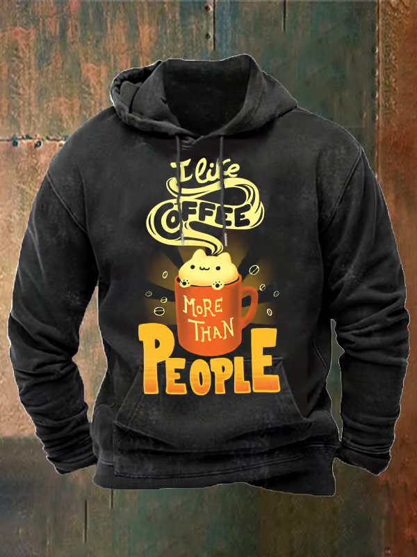 Men's Vintage Dark Food Print Hoodie