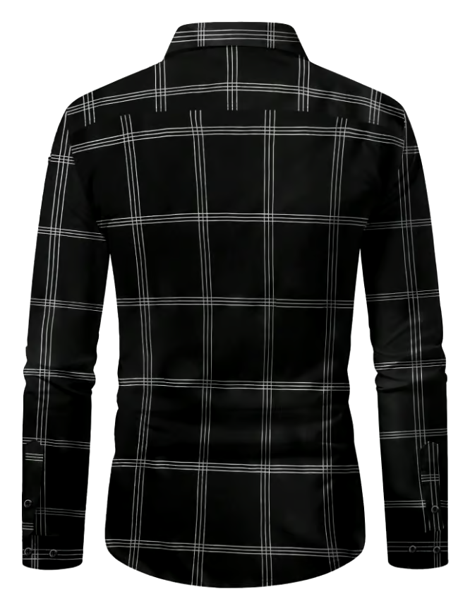 Men's Business Casual Striped Long Sleeve Shirt