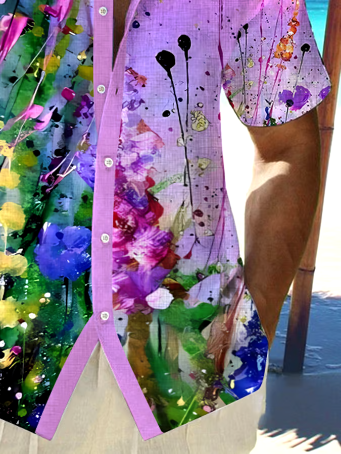 Printed Men'S Casual Resort Shirt