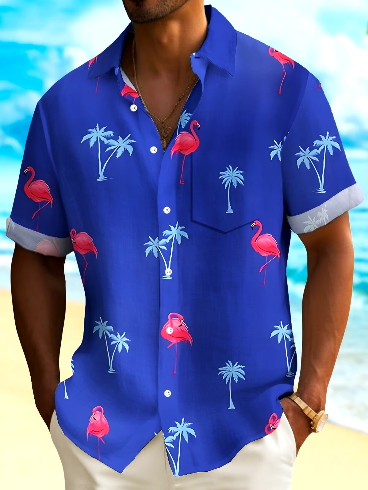 Men's Casual Vacation Hawaiian Print Shirt